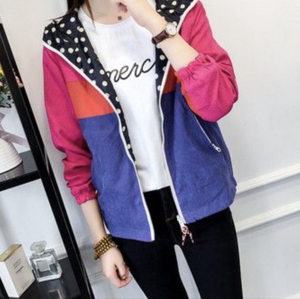 Colorblock Hooded Windbreaker - Picture 6 of 6
